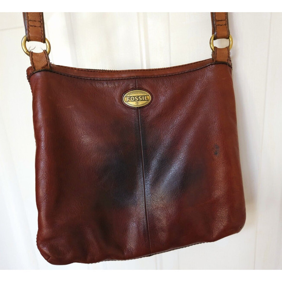 Fossil Brown Leather Crossbody Bag - Picture 3 of 12
